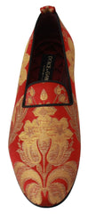 Men's Embroidered Silk Brocade Loafer Rayon Linen