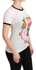 Women's White Year Of The Pig Top Cotton T-Shirt
