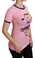 Women's Pink Year Of The Pig Top Cotton T-Shirt