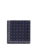 Brunello Cucinelli Ethnic-Patterned Silk Pocket Square — Navy