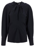 Victoria Beckham Twist Detail Blouse — Black