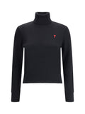 Jersey de cuello alto AMI Paris de lana merino — Negro