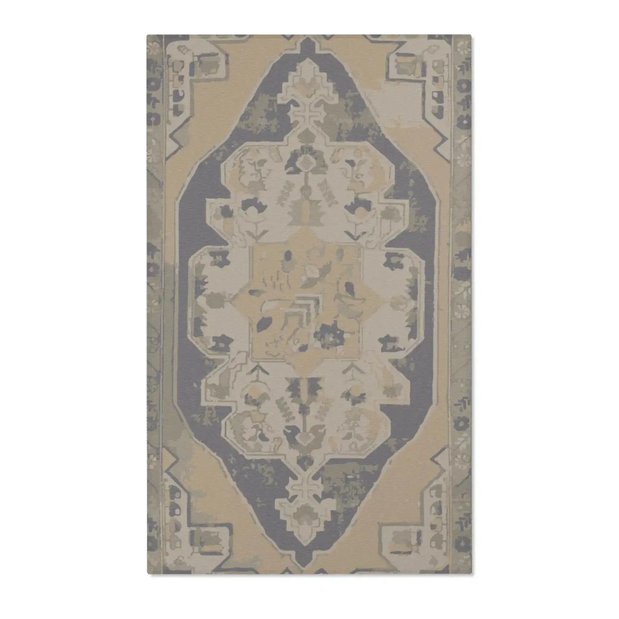 Vintage-Inspired Navy & Beige Accent Rug