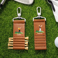 Personalizado Cartoon Personaje PU Cuero Golf Tee Titular Bolsa Etiqueta con Nombre y 5 Pcs Bambú Tees Cumpleaños Deportes Regalo para Golfistas Jugadores de Golf