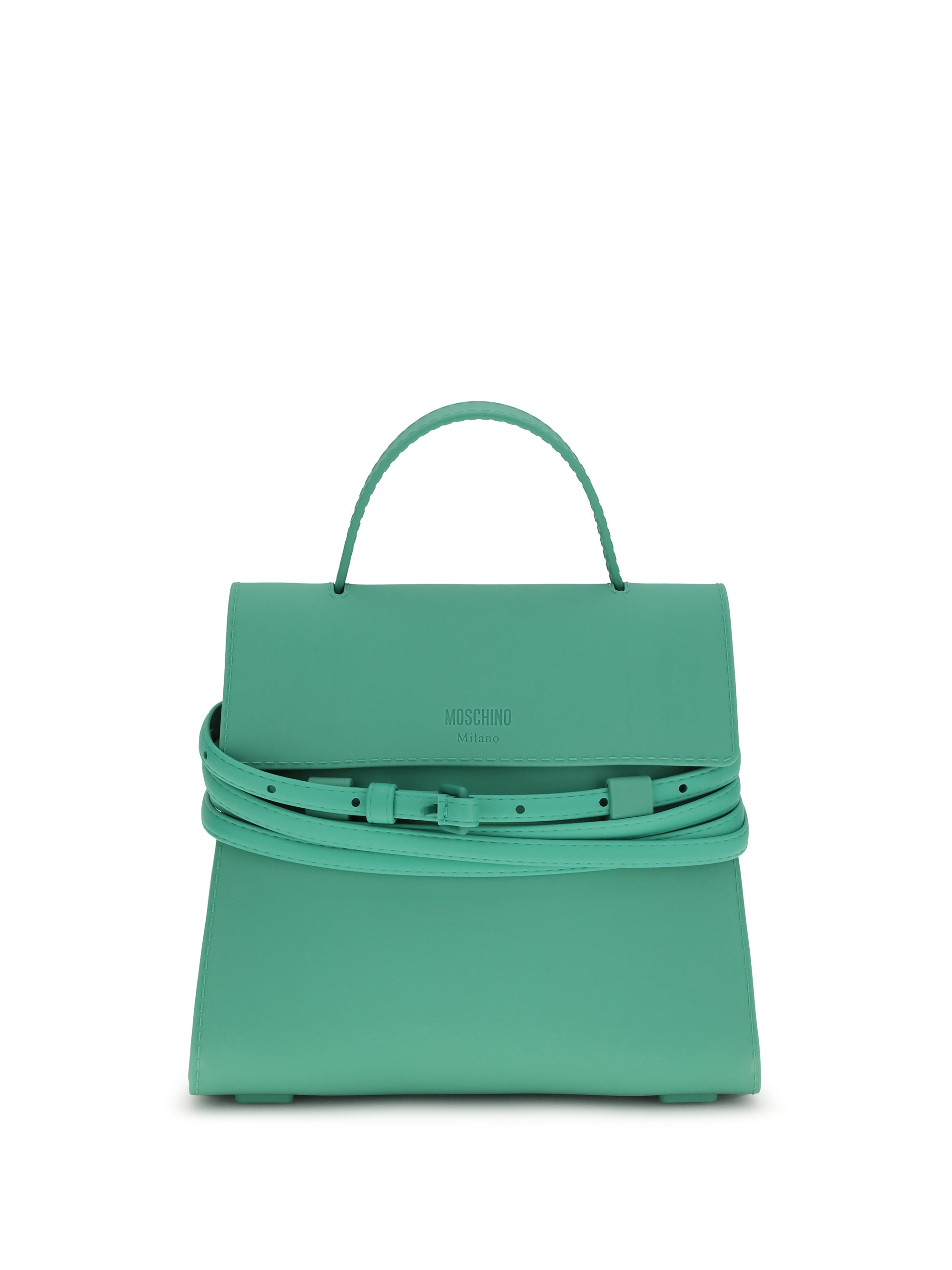 Moschino Tie Me Top Handle Bag — Green