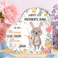 Placa acrílica personalizada en forma de corazón con el nombre y el año de aniversario Regalo del Día de la Madre para la nueva mamá