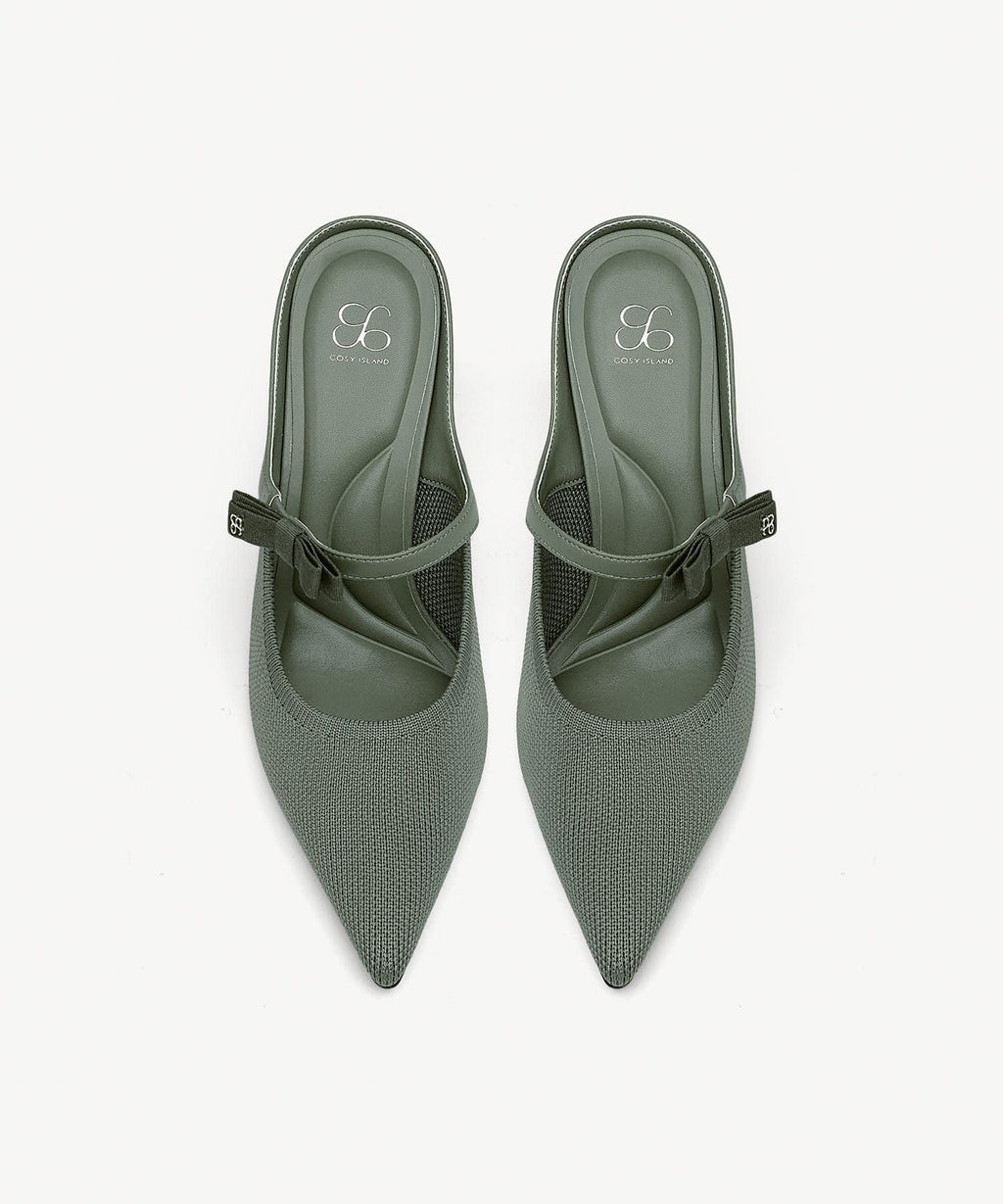 GraceLithe Bow Pointed Toe Heeled Mule