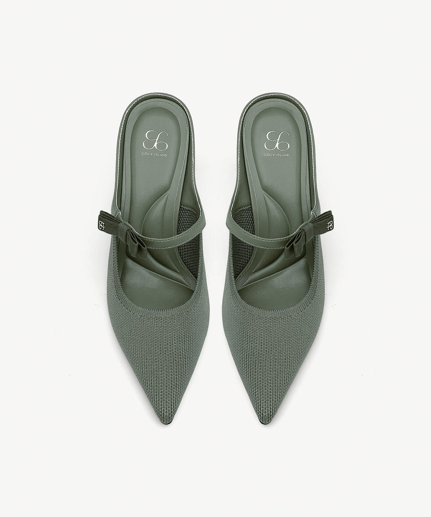 GraceLithe Bow Pointed Toe Heeled Mule