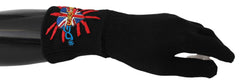 Men's Black #dgloveslondon Embroidered Wool Gloves Virgin