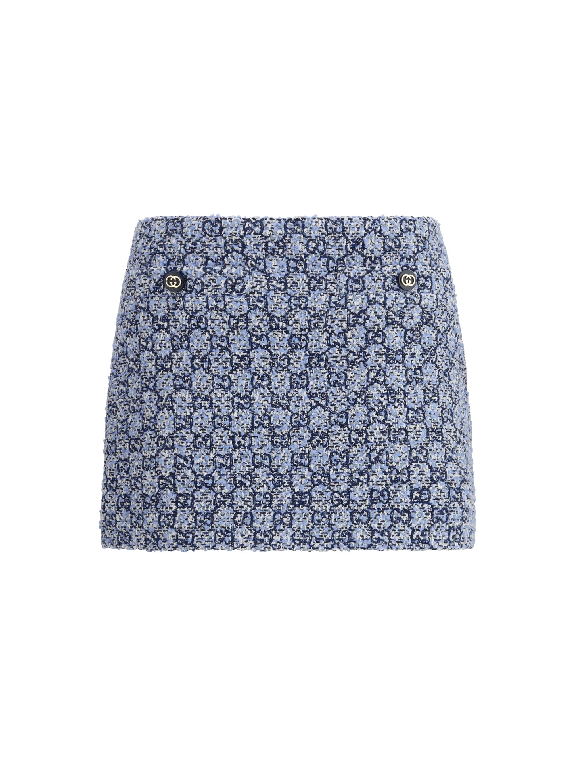 Gucci GG Tweed Skirt — Blue