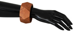 Women's Brown Wooden Branded Bracelet Wood
