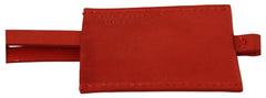 Men's Red Leather Branded Logo Keyring Keychain Accessory