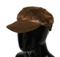 Women's Brown Newsboy Beret Cabbie Fedora Hat Cotton Blend