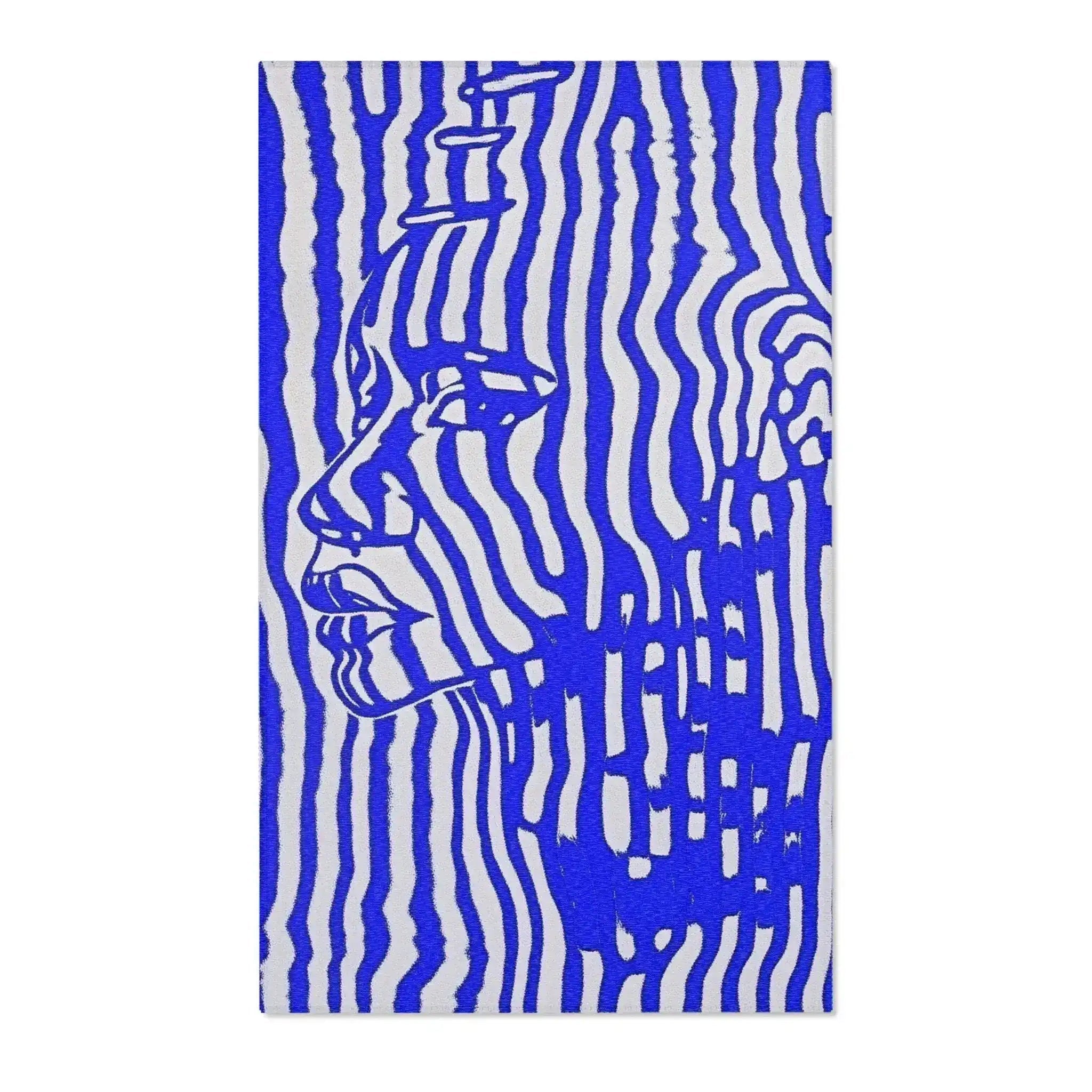 Modern Optical Portrait Accent Rug
