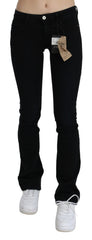 Women's Black Low Waist Skinny Denim Cotton Jeans Clothing