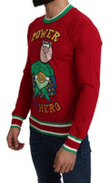 Men's Red Wool Silk Pig Of The Year Sweater Clothing