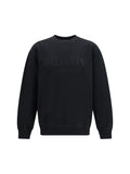 Balmain Tone-on-Tone Embroidered Logo Sweatshirt — Black