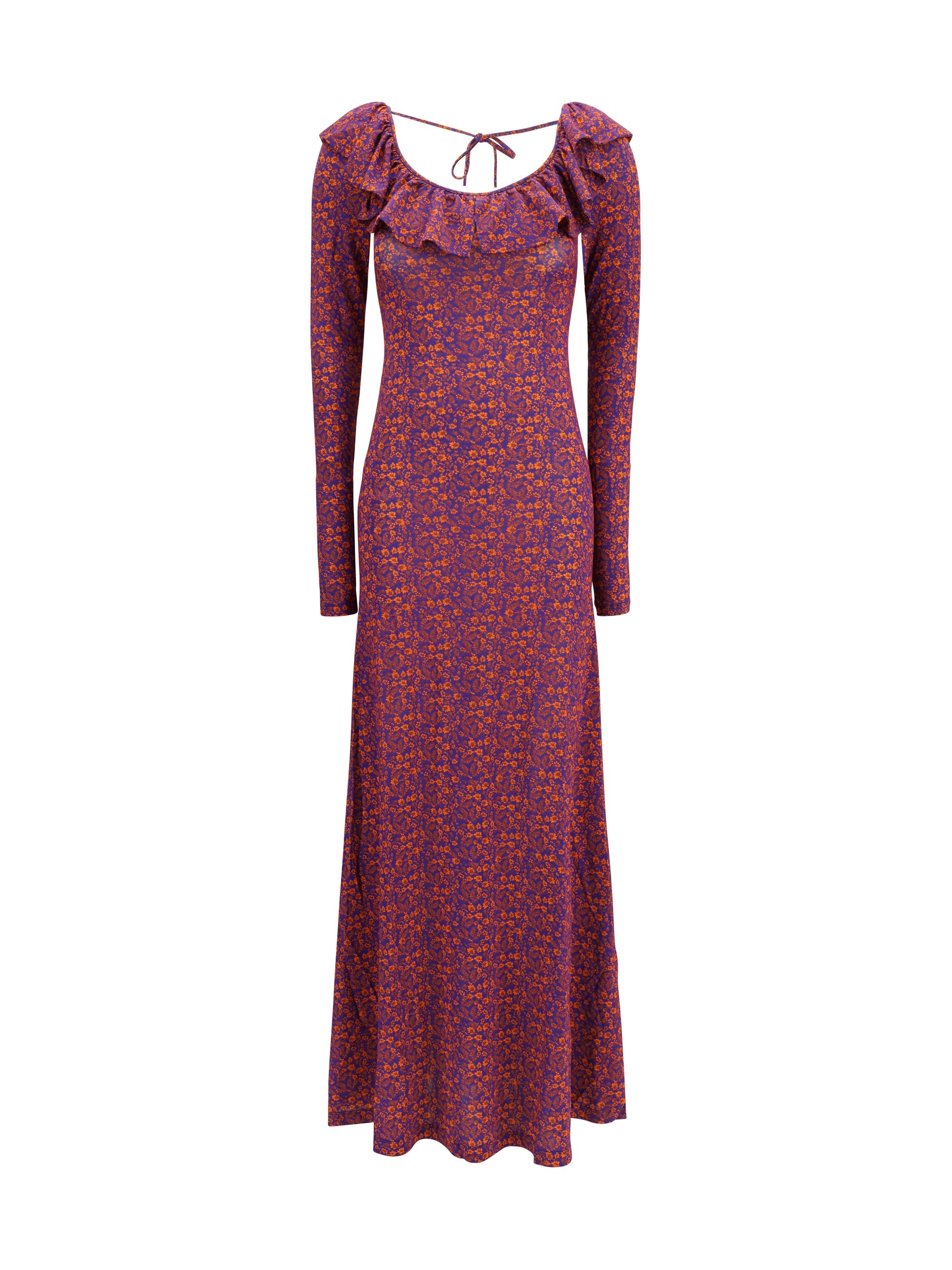 Kristina Ti Floral-Printed Jersey Dress — Purple