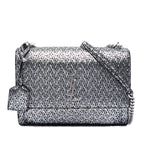 Medium Metallic Woven Leather Monogram Sunset Crossbody