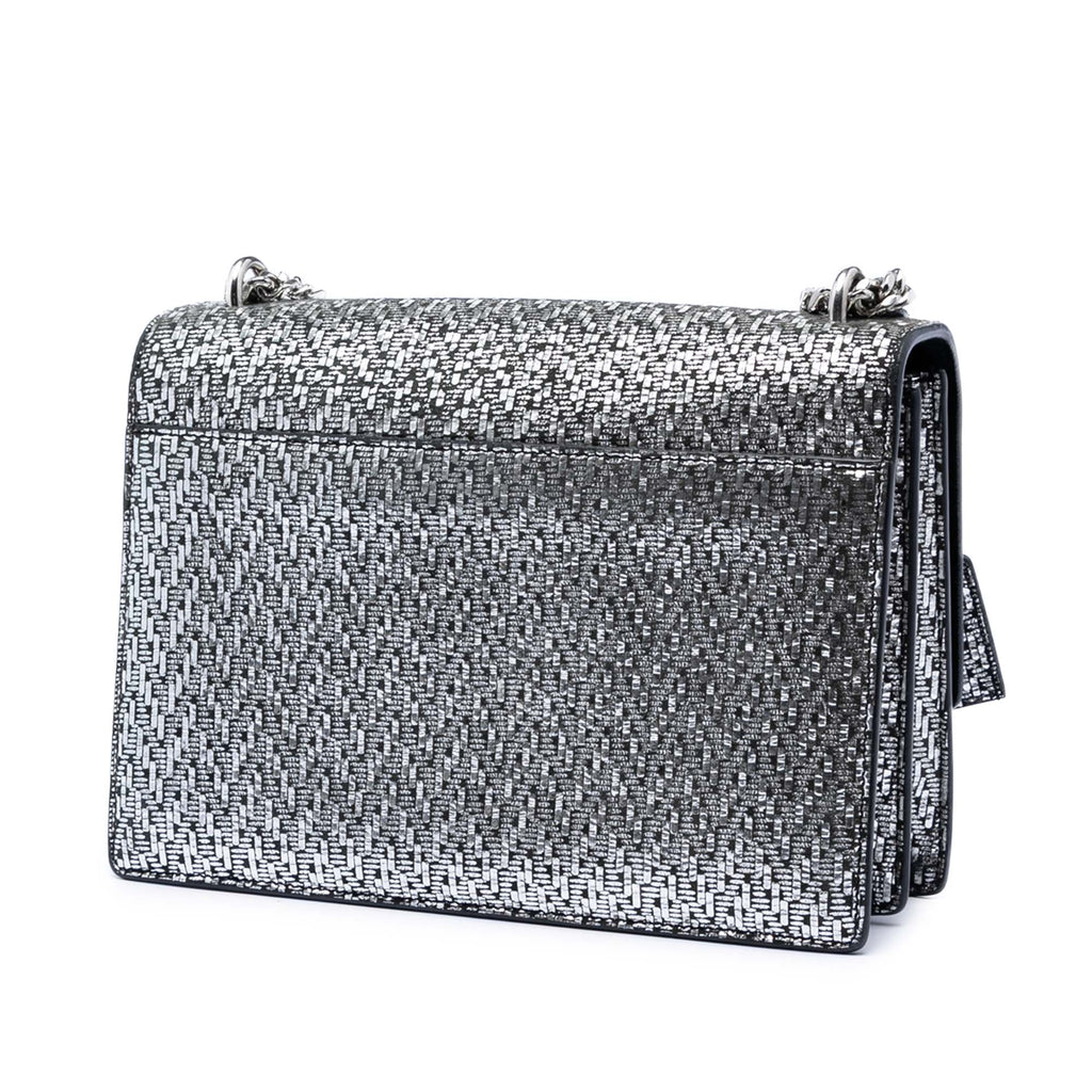 Medium Metallic Woven Leather Monogram Sunset Crossbody