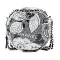 CC Calfskin Floral Round Clutch on Chain