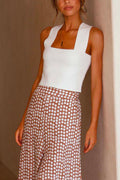 Square Collar Slim Crop Tank Top