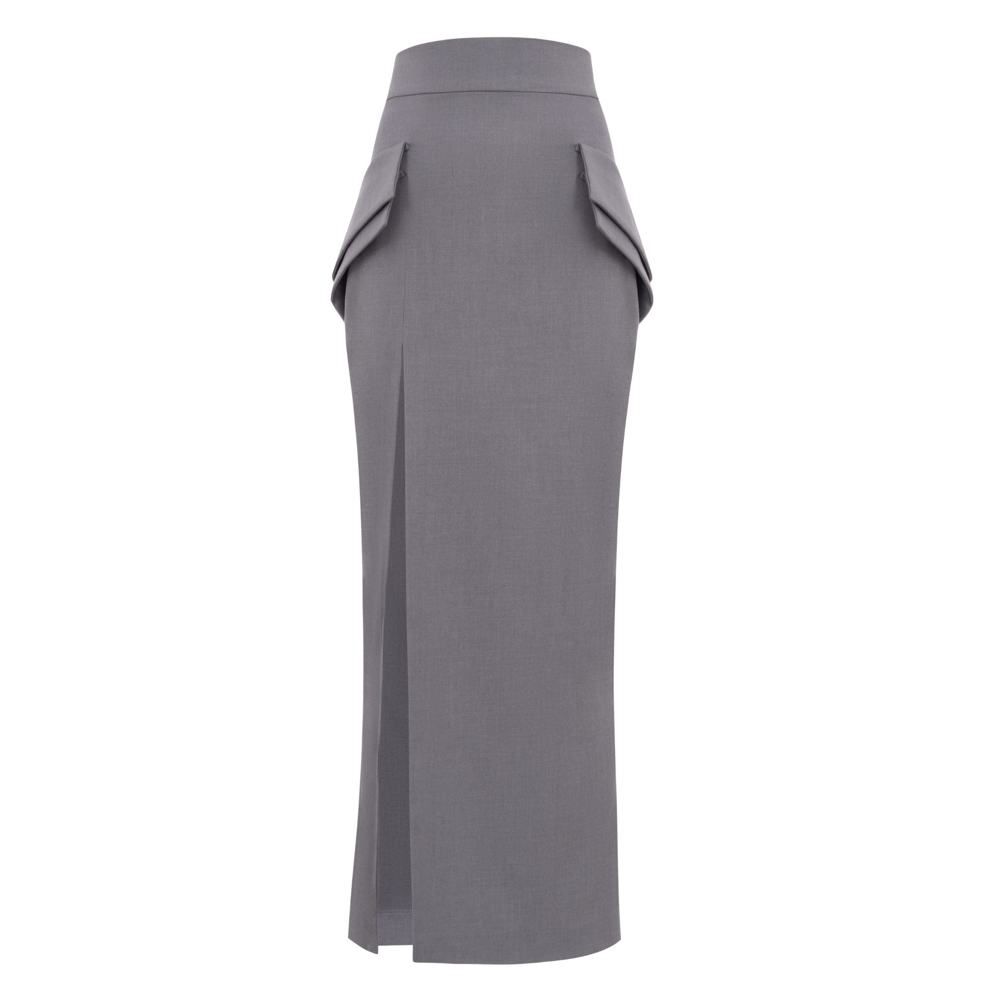 EXECUTIVE Maxi Skirt | Gray