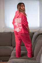 Washed Pink Wide Leg Joggers