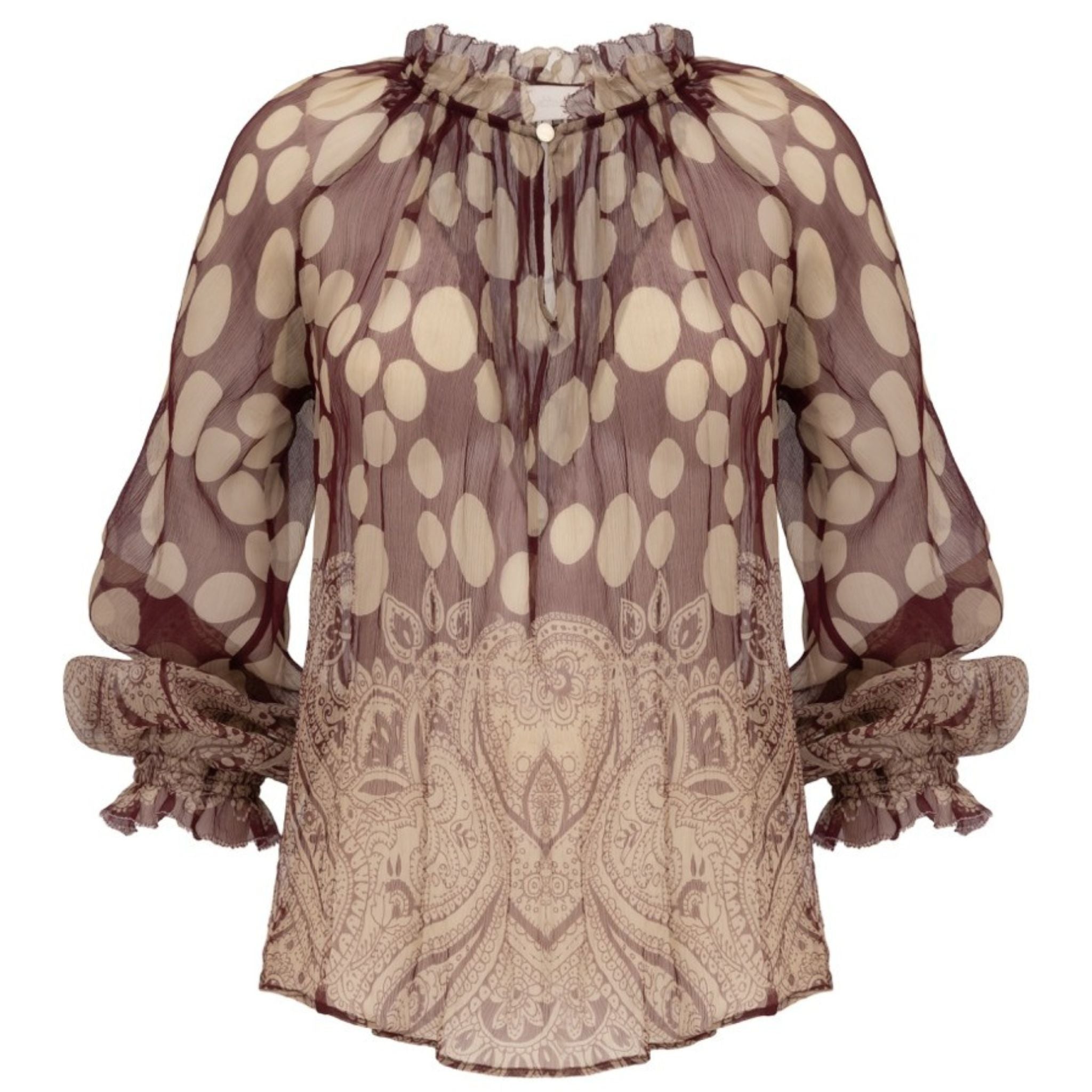 Polka Dot Paisley  Blouse