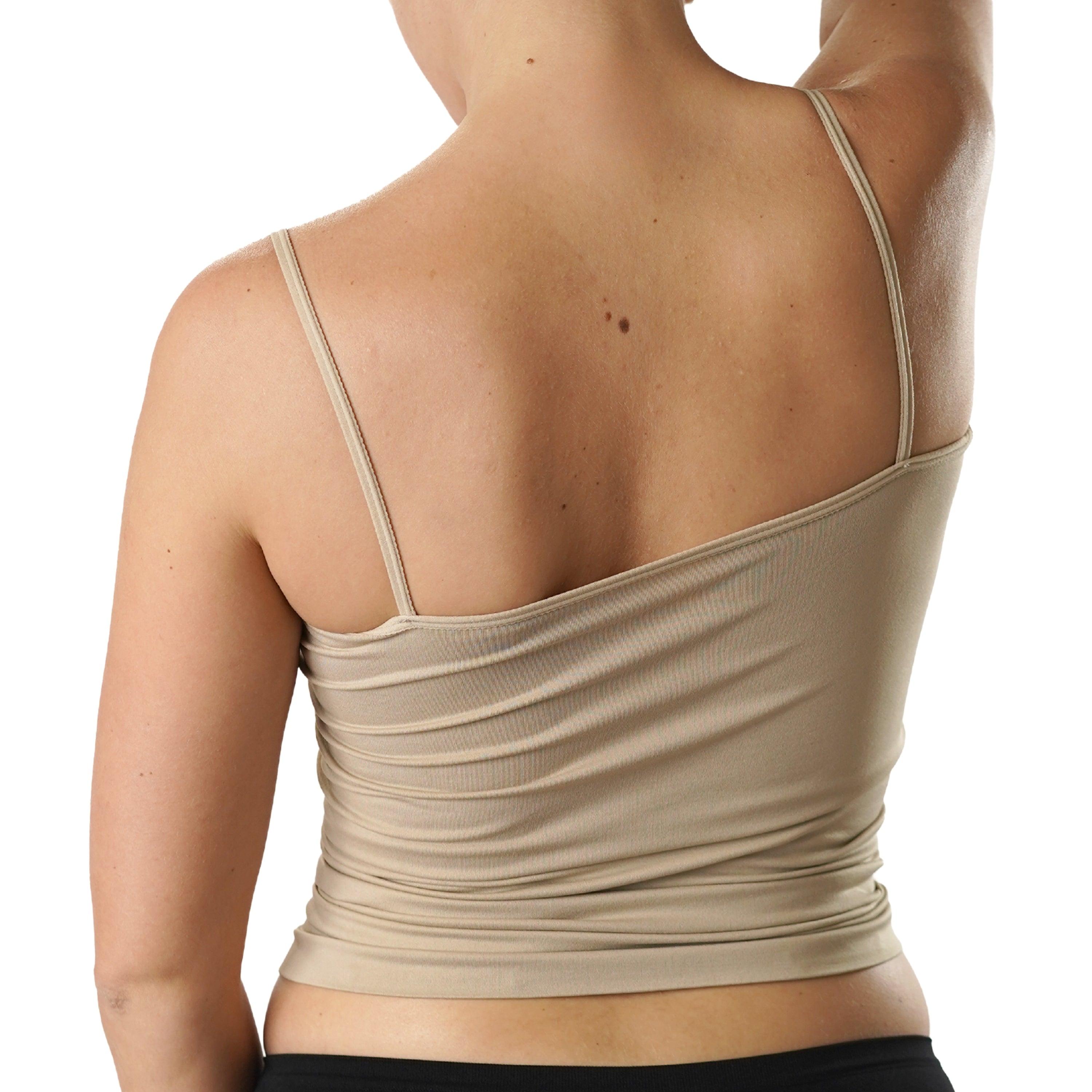 FEVI | Pack de 6 Camisetas de Tirantes en 1 o 3 Colores: Blanco, Negro, Beige | Talla Única de la S a la L