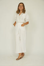 Pantalón Lino Blanco Helios