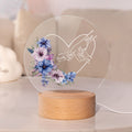 Luz de Noche LED Acrílica Personalizada con Nombre y Base de Madera Decoración del Hogar Regalo del Día de la Madre para Mujer