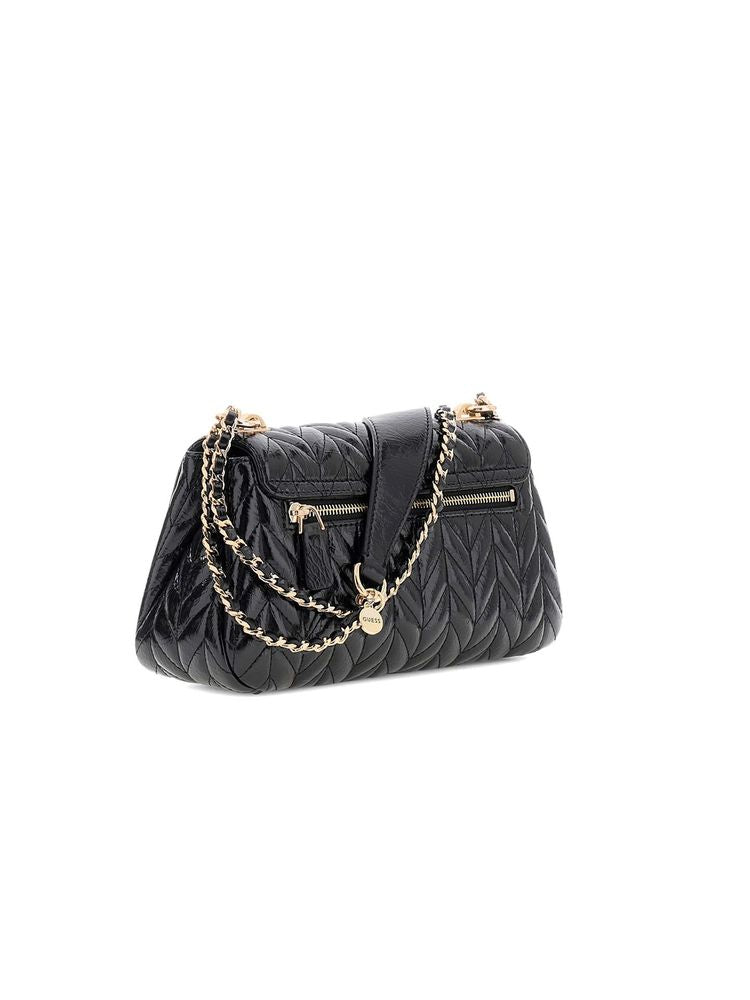Bolso bandolera Guess de poliuretano acolchado — Negro
