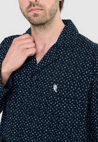 Pijama Hombre Largo Solapa Popelín Estampado - Marino 1400_39