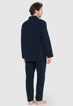 Pijama Hombre Largo Solapa Popelín Estampado - Marino 1400_39