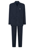 Pijama Hombre Largo Solapa Popelín Estampado - Marino 1400_39