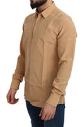 Men's Yellow Silk Gold Top Slim Shirt
