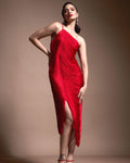 Red Fringe Dress By KYNAH, Luxury Indian Fashion & Bridal Wear