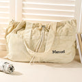 Bolso tote personalizado de pana con nombre cordón y bolsillos capacidad grande regalo de cumpleaños y Navidad para mujeres