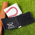 Elemento de béisbol personalizado Monograma plegable billetera portátil de uso diario regalo de cumpleaños para los hombres