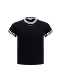 Versace Graphic-Trimmed Knit T-Shirt — Black