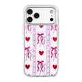 Striped Heart Bow Snap-On Cover