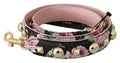 Women's Pink Floral Leather Stud Accessory Shoulder Strap Red Bag