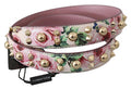 Women's Pink Floral Leather Stud Accessory Shoulder Strap