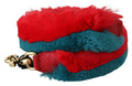 Women's Red Blue Rabbit Fur Leather Shoulder Strap Lapin Bag