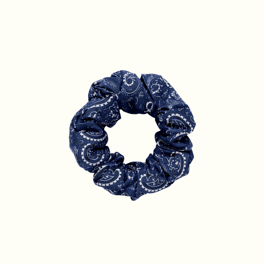 Chouchou 100% pure soie - Le moyen - Bandana bleu