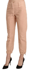 Women's Cropped Cotton Trousers Beige