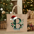 Gorro de Papá Noel personalizado Bolsa de yute con iniciales y nombre Uso diario Regalo de Navidad para la familia Amigos