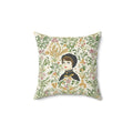Victorian Muse Floral Portrait Throw Pillow