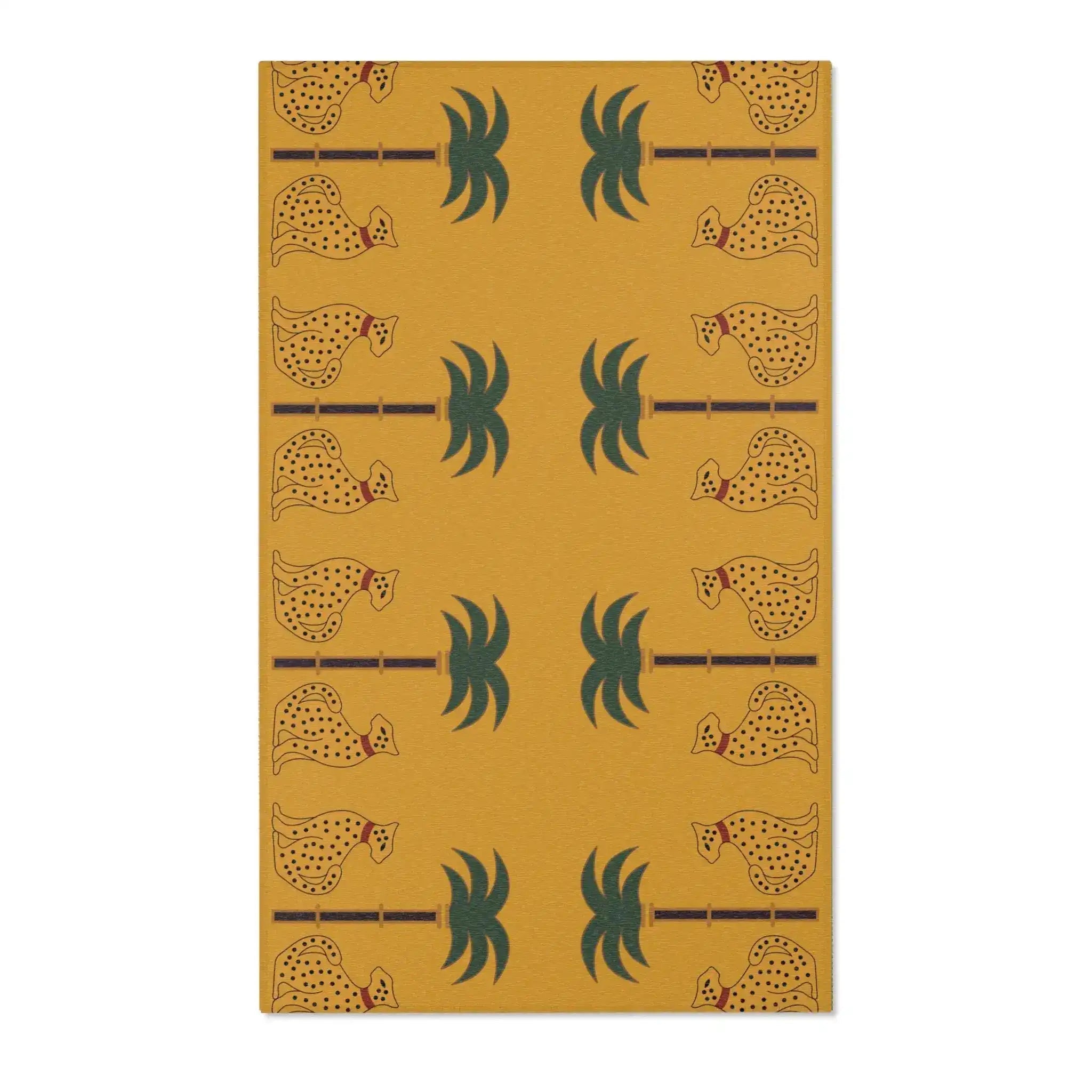 Leopards and Palms Border Accent rug